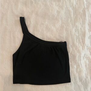 Black one shoulder top